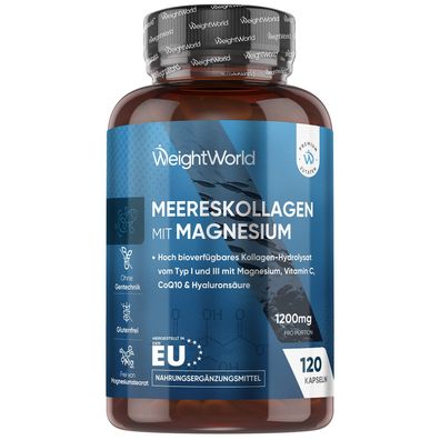 WeightWorld Marine Collagen Kapseln - Kollagenhydrolysat Typ I und III - 120 Kapseln