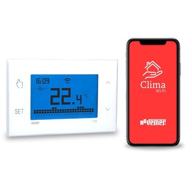 VEMER VE785700 TUO WIFI LITE – wandmontierter Wi-Fi-Chronothermostat,