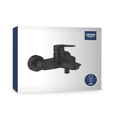 GROHE Start Wannenarmatur, Schwarz, mit Umsteller und Rückflussverhinderer
