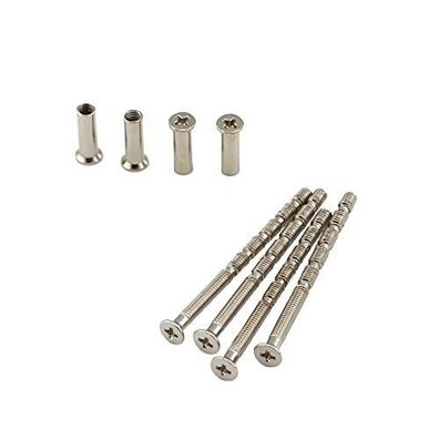 Universal Schrauben und Hülsen M4 für Türgriff Rosetten, Nickel, 4er Set