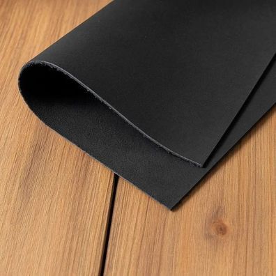 Nubuk Rinderleder 1,0-1,5 mm matt, aufgeraute Oberseite, Schwarz
