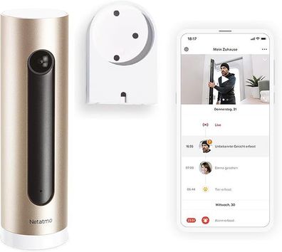 Netatmo Sicherheitskamera für Innenräume mit Wandhalterung
