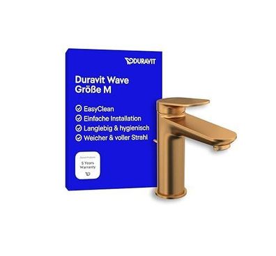Duravit Wave Waschtischarmatur mit Pop-up-Ablauf, gebürstetes Bronze