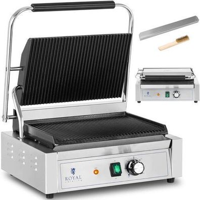 Elektrischer Kontaktgrill, gerillt, 33 x 22 cm, 2200 W
