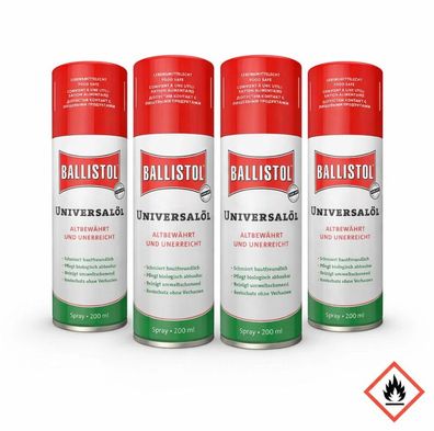 4x Ballistol Universalöl Spraydose Pflegeöl Waffenöl Made in Germany Haushalt