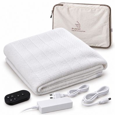 Infrarot Wärmeunterbett 75x190 cm - Elektrische Heizdecke 24V 48W, WLAN App, Timer