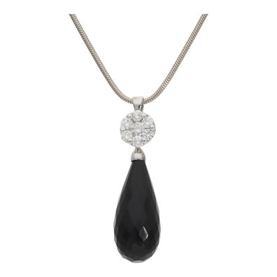 Kette Weißgold 750 mit Anhängern Brillanten und Onyx 25326737 Second Hand