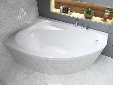 Badewanne Eckwanne Acryl MAREA 150x100 Links Weiß | Ablauf & Füße GRATIS !