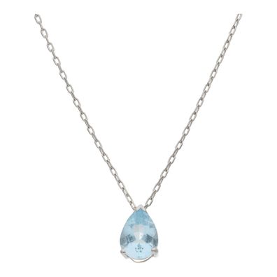 Kette mit Anhänger Weißgold 375 AquamarinTropfen 25326746 Second Hand, wie neu
