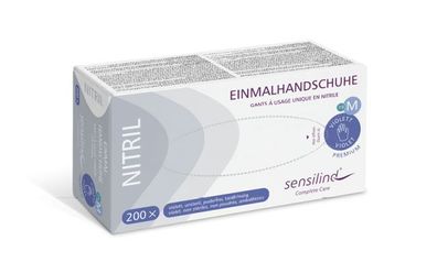 Sensilind Nitril Einmalhandschuhe Premium Violett, Größe M, Puderfrei