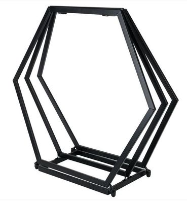 Aurexis Kaminholzregal Metall Schwarz Kaminholzständer Brennholzregal 2 Größen