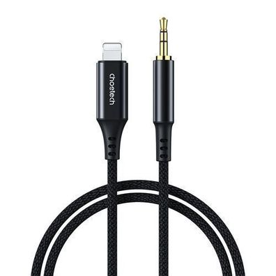 Choetech AUX009 Lightning auf 3.5mm Klinke Kabel - 2m Schwarz, Hochwertiges Audi