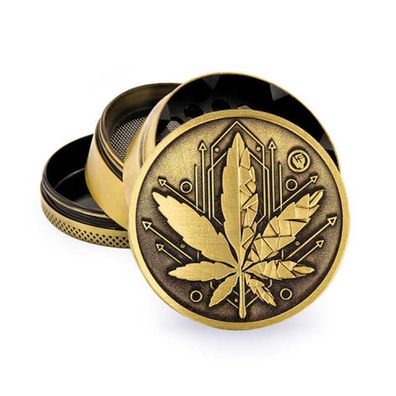 FIRE-FLOW Kräutermühle - Geometical Leaves, Gold, 50mm, 4-teilig
