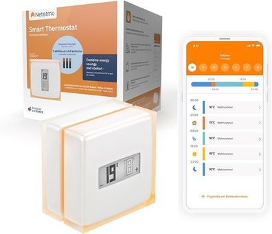 Netatmo NTH01-AMZ Wi-Fi Smart Thermostat: Intelligente Fernsteuerung der Heizung