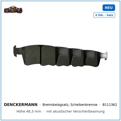 Bremsklötze Denckermann B111362 für Honda Civic, Honda e uvm