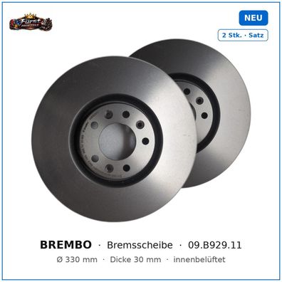 Bremsscheibe Brembo 09. B929.11 für Peugeot 3008, Opel Grandland uvm