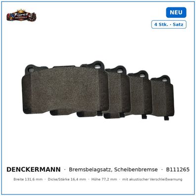 Bremsklötze Denckermann B111265 für Opel Insignia, Opel Astra uvm