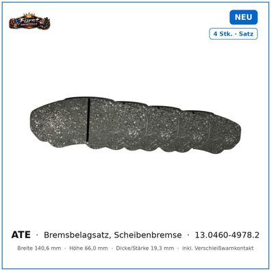 Bremsklötze ATE 13.0460-4978.2 für Fiat Ducato, Citroën Jumper uvm
