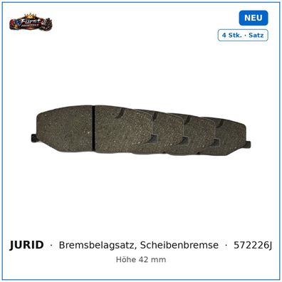 Bremsklötze Jurid 572226J für Suzuki Jimny, Suzuki Samurai, Suzuki SJ413 uvm