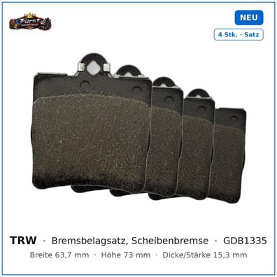 Bremsklötze TRW GDB1335 für Mercedes-Benz C-CLASS, Mercedes-Benz SLK uvm