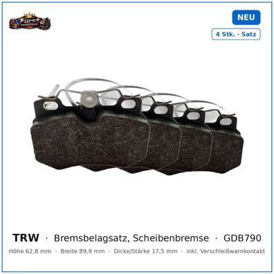 Bremsklötze TRW GDB790 für Citroën ZX uvm
