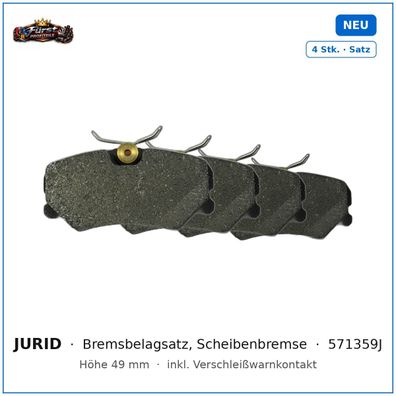 Bremsklötze Jurid 571359J für Peugeot 306, Peugeot 405, Citroën ZX uvm
