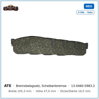 Bremsklötze ATE 13.0460-5983.2 für Nissan Almera, Nissan Maxima uvm