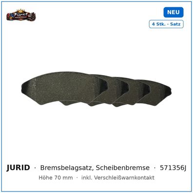 Bremsklötze Jurid 571356J für Audi 80, Audi Cabriolet, Audi Coupe, Audi 100 uvm