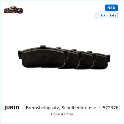 Bremsklötze Jurid 572376J für Nissan Almera, Nissan 100NX, Nissan Sunny uvm