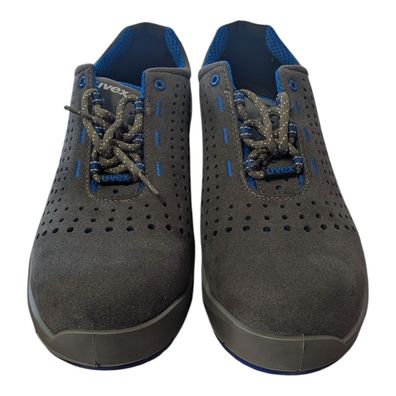 uvex Sicherheitsschuhe Arbeitsschuhe grau/blau perforiert Gr. 48