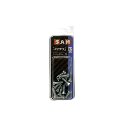 SAM/MACK Blechschraube Linsensenkkopf 4,8x19mm, 14 Stück