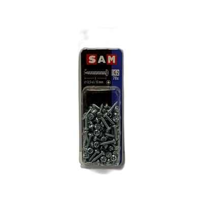 SAM/MACK Blechschraube Zylinderkopf 3,5 x 13 mm mit Kreuzschlitz 78 Stück