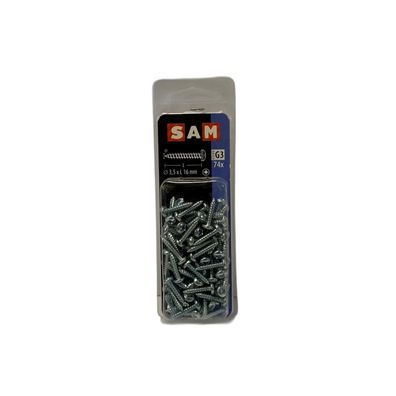 SAM/MACK Blechschraube Zylinderkopf 3,5 x 16 mm, 74 Stück