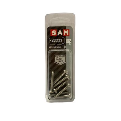 SAM/MACK Blechschraube Zylinderkopf Ø 4,8 x L32mm 7 Stück