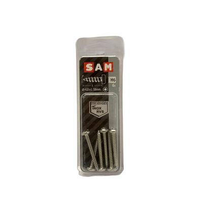 SAM/MACK Blechschraube Zylinderkopf 4,8x38mm H6 6 Stück
