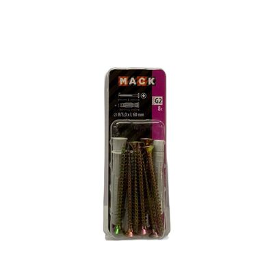 SAM/MACK Mehrzweckdübel und Schraube 8/5,0 x L 60 mm, 8 Stück