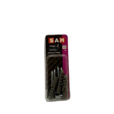 SAM/MACK Dübel und Schraubhaken gerade 8mm/5 x L50mm 4 Stück