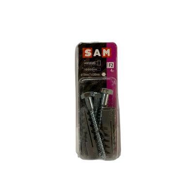 SAM/MACK Dübel + 6Kt Holzschraube 10mm/7x160mm 4 Stück