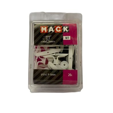 SAM/MACK Hohlraumdübel M1 weiß 8x9-16mm 20 Stück