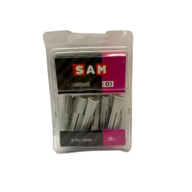 SAM/MACK Mehrzweckdübel mit Kragen 10 x L 60 mm - 30 Stück