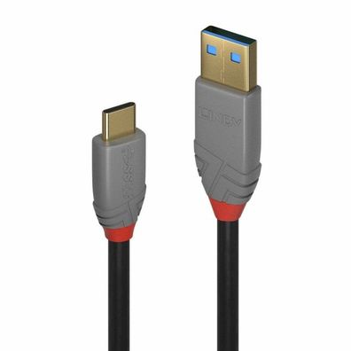 LINDY USB 3.1 Kabel Typ A/C 5A PD Anthra Line M/M 0.5m