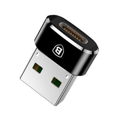 Kleiner USB-C-auf-USB-Steckeradapter - schwarz