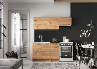 Küchenmöbel-Set mit Arbeitsplatte MELA 120 / 180 cm Artisan Eiche