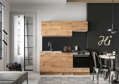 Küchenmöbel-Set mit Arbeitsplatte MELA 180 cm Artisan Eiche