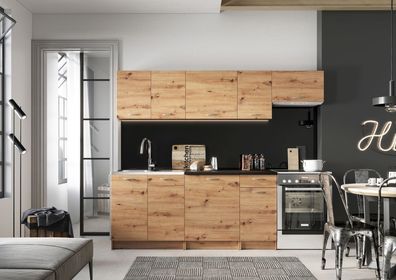 Küchenmöbel-Set mit Arbeitsplatte MELA 180 / 240 cm Artisan Eiche