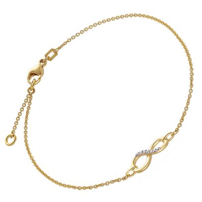trendor Schmuck Damen-Armband Unendlichkeit Gold 333/8K 19 cm 68485