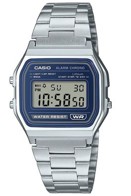 Casio Digitaluhr Vintage Iconic Silberfarben/Blau A158WEA-2EF