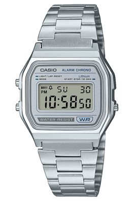 Casio Digital-Armbanduhr Vintage Iconic Silberfarben A158WEA-7EF
