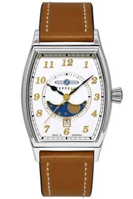 Zeppelin Damenuhr Metropolis Mondphase Lederband Braun 8337-1