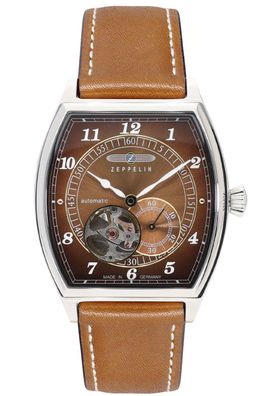 Zeppelin Herrenuhr Metropolis Automatik Open Heart Braun 8362-2